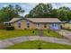 Charming brick home with blue accents, well-maintained lawn and circular driveway in a suburban neighborhood at 2818 Kensington Way, Rex, GA 30273