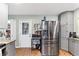 Kitchen with stainless steel refrigerator and modern cabinets at 270 Cochran Ridge Rd, Dallas, GA 30157