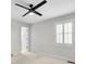This bedroom is light and airy with a ceiling fan and bright window at 1160 Windsor Pkwy # 13, Atlanta, GA 30319