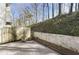 Concrete patio features a privacy fence, decorative pots and a retaining wall at 1160 Windsor Pkwy # 13, Atlanta, GA 30319