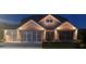 Charming single-Gathering home with a two-car garage and warm exterior lighting at 2235 Windsor Bluffs Dr, Cumming, GA 30041