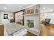 Open eat-in kitchen with granite countertops, and hardwood floors at 2436 Elmwood Se Cir, Atlanta, GA 30339