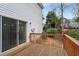 Back deck has natural wood, and a sliding glass door into the home at 131 Ellis Dr, Conyers, GA 30012