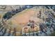 Aerial view of the green space in Alexander Park, with walking trails, playground, and picnic pavilions at 868 Clarion Way, Lawrenceville, GA 30044