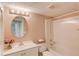Bathroom features a single vanity, a bathtub and shower combination at 868 Clarion Way, Lawrenceville, GA 30044