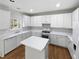 Bright kitchen with white cabinets, island, and updated appliances at 730 Taylor School Dr, Lawrenceville, GA 30043