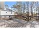 Spacious wooden deck with railings and stairs leading to the backyard at 4391 Chatuge Dr, Buford, GA 30519
