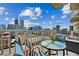 Balcony with outdoor furniture provides expansive city views, perfect for relaxing and enjoying the scenery at 860 Peachtree Ne St # 1008, Atlanta, GA 30308