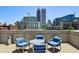 Relaxing rooftop deck with outdoor seating and a view of the city skyline at 860 Peachtree Ne St # 1008, Atlanta, GA 30308