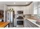 Modern kitchen with stainless steel appliances, white cabinets, and neutral countertops at 1721 Clifton Se Way, Atlanta, GA 30316