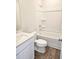 This bathroom has a combined tub and shower at 2371 Brown Dove Way Lot 4, Grayson, GA 30017