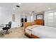 Finished basement bedroom featuring wood-look floors, recessed lighting, and a simple, modern style. Relaxing retreat at 3154 Chamblee Tucker Rd, Atlanta, GA 30341