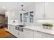 Bright kitchen with white cabinets, stainless steel appliances, and a farmhouse sink at 3154 Chamblee Tucker Rd, Atlanta, GA 30341