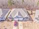 Aerial of two homes showcasing a shared driveway with attached garages at 530 Vandenburg Dr, Villa Rica, GA 30180