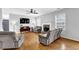 Bright living room with fireplace, hardwood floors, and ample seating at 4002 Forest Grove Nw Pass, Acworth, GA 30101