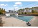 Large outdoor pool with a covered top, surrounded by trees and greenery at 4002 Forest Grove Nw Pass, Acworth, GA 30101