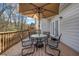 Deck features outdoor seating with a large umbrella and a view of the backyard at 3369 Arbor Path Dr, Atlanta, GA 30340