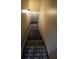 Staircase with dark carpeting and a handrail at 4973 Horton Pl, Douglasville, GA 30135