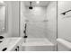 Modern bathroom with tiled shower, sleek fixtures, and a clean, minimalist design at 2670 Thornbury Way, Atlanta, GA 30349