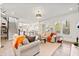 Bright living room with hardwood floors connecting to a modern kitchen and staircase at 3015 Woodvale Ct, Alpharetta, GA 30022