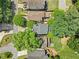 Birds eye view of properties with green trees, landscaped yards, and the city skyline in the background at 3232 Cates Ne Ave, Brookhaven, GA 30319