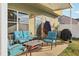 Covered patio with furniture and grill offers a relaxing outdoor space at 1600 Yukon Ct, Atlanta, GA 30349