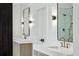 Bright bathroom featuring a double sink vanity, walk-in shower with beautiful fixtures at 1445 Ashwoody Ne Ct, Atlanta, GA 30319