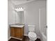 Neutral bathroom featuring granite vanity and shower-tub combo at 99 Cedars Glen Way, Villa Rica, GA 30180