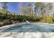 Private backyard pool is covered and secure, perfect for relaxation and summer fun at 1742 Dunridge Ct, Dunwoody, GA 30338
