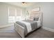 Cozy bedroom with a whitewashed wood bed frame, soft carpeting, and a calming neutral color palette, creating a relaxing space at 4095 Copper Leaf Ln, Cumming, GA 30040