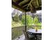 Charming porch view with outdoor seating, perfect for relaxing and enjoying the serene backyard setting at 1015 Loliver Ln, Chattahoochee Hills, GA 30268
