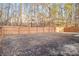 Spacious backyard with wood fence and mature trees offering privacy at 1534 Norman Xing, Atlanta, GA 30349