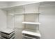 This walk-in closet features adjustable shelving and pull-out wire baskets for organization at 155 Mine Run, Fayetteville, GA 30215