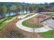 View of new landscaping in a lakeside community at 1209 Lakeside Overlook, Canton, GA 30114
