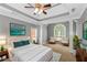 Relaxing main bedroom with tray ceilings, large windows, and neutral décor at 1027 Eagles Brooke Dr, Locust Grove, GA 30248