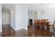 Hardwood floors lead from dining to living space, great flow for entertaining at 4085 Amberly Nw Grn, Kennesaw, GA 30144
