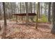 Open shelter amid trees and forest ground cover at 559 Quail Trail Rd, Auburn, GA 30011