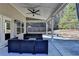 Covered patio offering ample seating and an outdoor ceiling fan, perfect for relaxation and entertaining at 3608 Crayton Glen Way, Buford, GA 30519