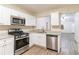 Modern kitchen featuring stainless steel appliances and white cabinets at 2370 Wingfoot Pl, Decatur, GA 30035