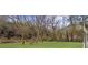 View of the backyard with its verdant lawn and shade trees, inviting outdoor enjoyment at 2923 Hall Se Dr, Smyrna, GA 30082