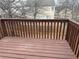 View of the stained deck showcasing wood railing and backyard views at 4263 Winslow Hill Ct, Suwanee, GA 30024