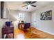 Home office featuring wood floors, a desk, and a modern chair at 2336 Vistamont Dr, Decatur, GA 30033