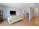 Open living room featuring sleek bamboo floors and natural light at 5678 Kingsport Dr, Sandy Springs, GA 30342