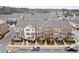 Aerial view of the 3374 Grey Street townhomes in a well-planned community at 3374 Grey St, Duluth, GA 30096