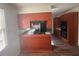 Traditional kitchen with wood cabinets, granite countertops, and black appliances at 5080 Springtree Ct, Lithonia, GA 30038