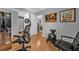 Bright office featuring a modern chair, wood floors, and closet storage space at 199 14Th Ne St # 2010, Atlanta, GA 30309