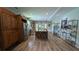 Spacious open kitchen featuring dark wood cabinets and a large island at 4267 Klondike Rd, Lithonia, GA 30038