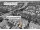 Aerial view of townhouses with Kennesaw Mountain in the distance at 2959 Rivergreen Se Ln, Atlanta, GA 30339