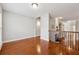 Living room with hardwood floors and an open design with a fireplace at 2959 Rivergreen Se Ln, Atlanta, GA 30339