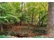 Lush backyard featuring mature trees offering shade and privacy at 5525 Whitner Dr, Sandy Springs, GA 30327
